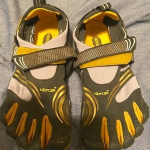 Vibram 5 toe running shoes.  The strangest shoes I have, but they are really fun